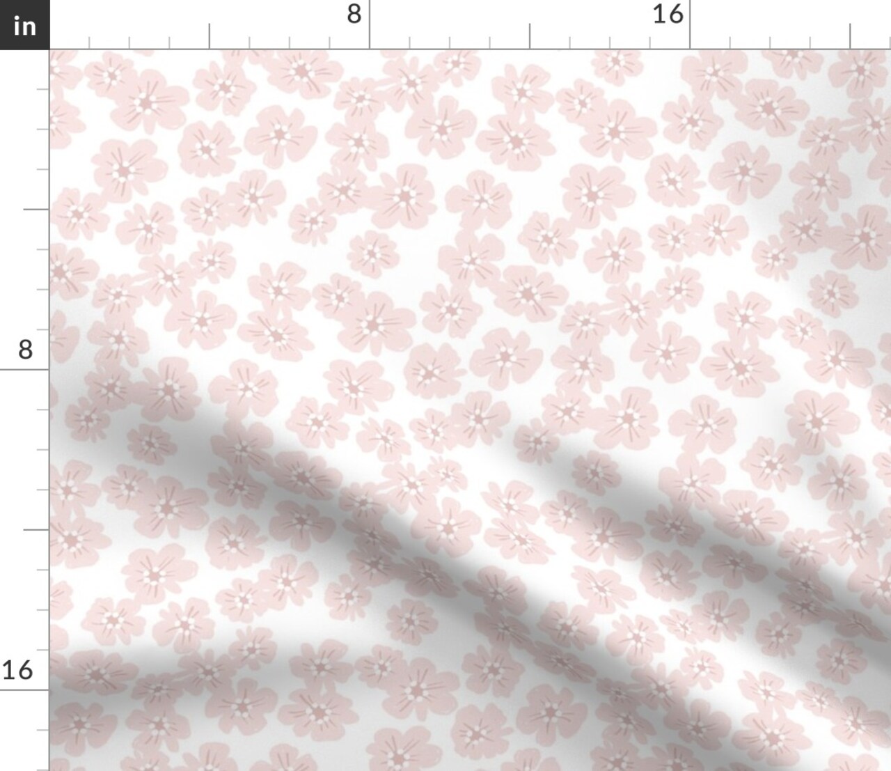Pink Floral Neutral Spring Summer Flower Petals Small Scale Custom Printed Fabric by Spoonflower Various Fabrics by the Yard or Fat Quarter